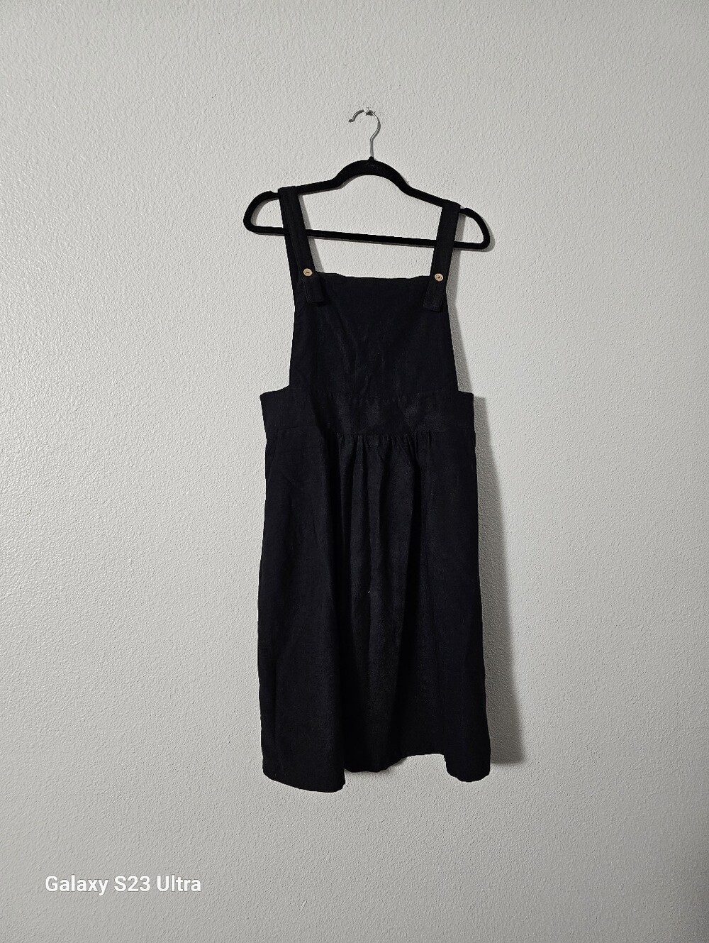 Polagram Black Pinafore Mini Dress Sz L
